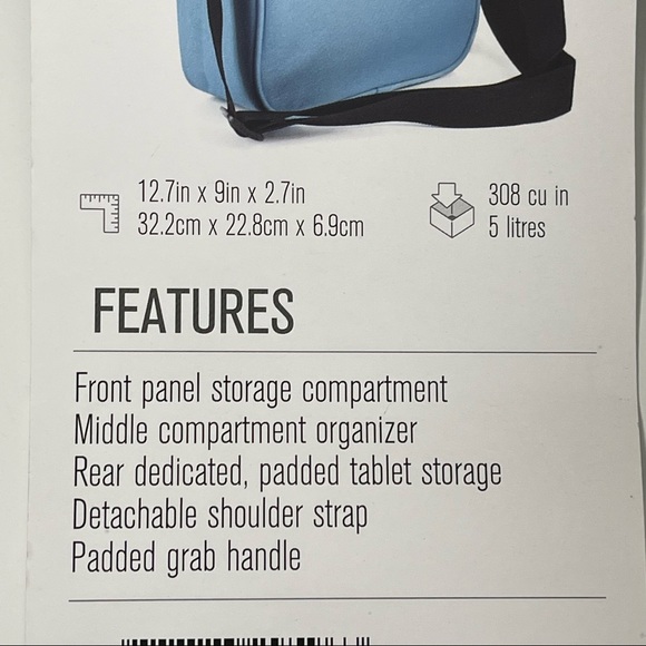 FUL TANGO MESSENGER BAG, TABLET COMPARTMENT, SKY BLUE - Picture 10 of 10